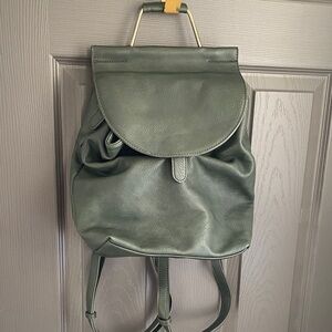 Chic Olive Leather Backpack